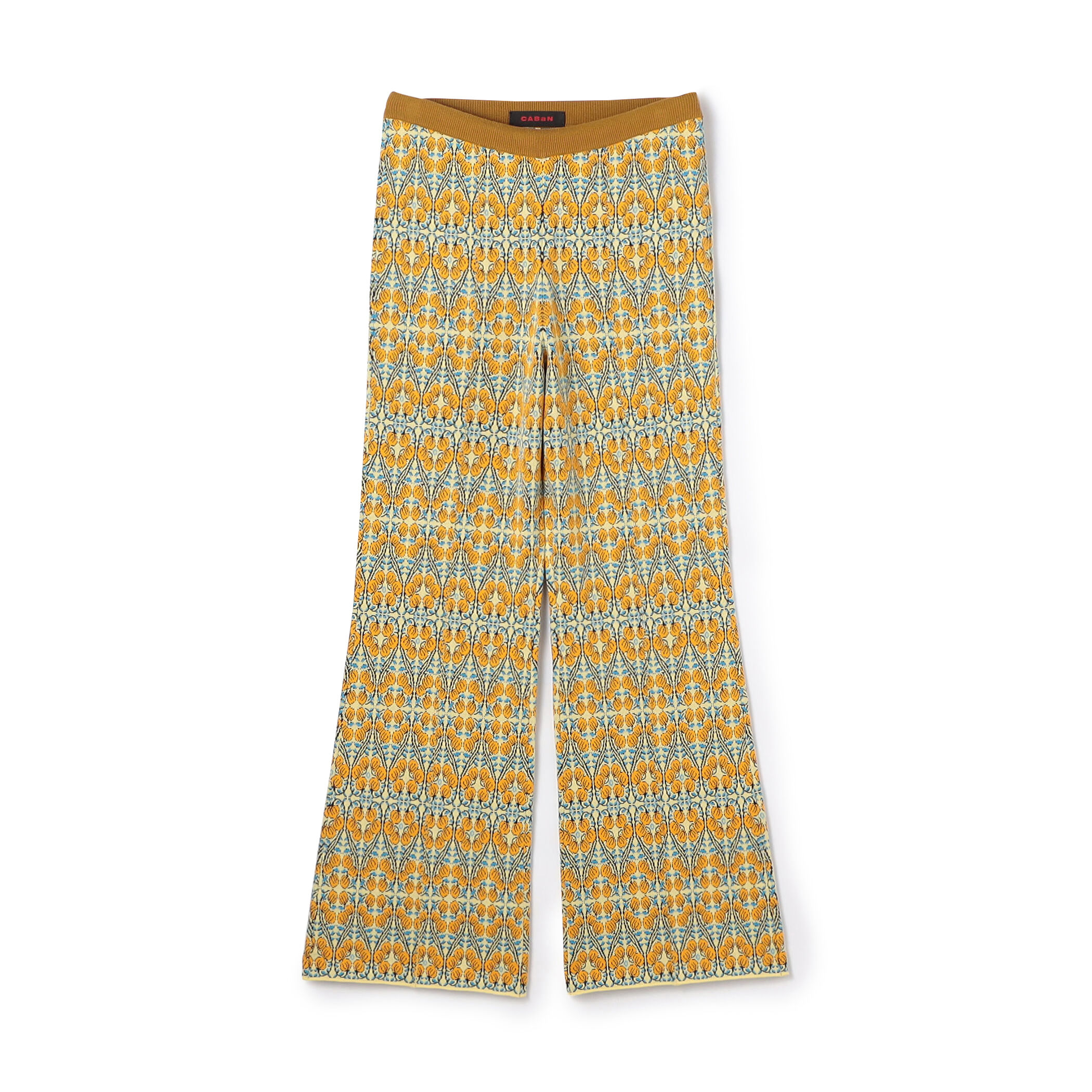 超人気 CABaN ジャカードプリントニット コットンカシミヤストレッチ パンツ