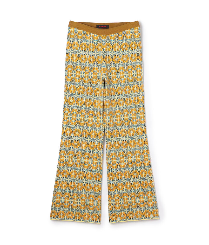 CABaN コットンカシミヤストレッチ ジャカードプリントニットパンツ