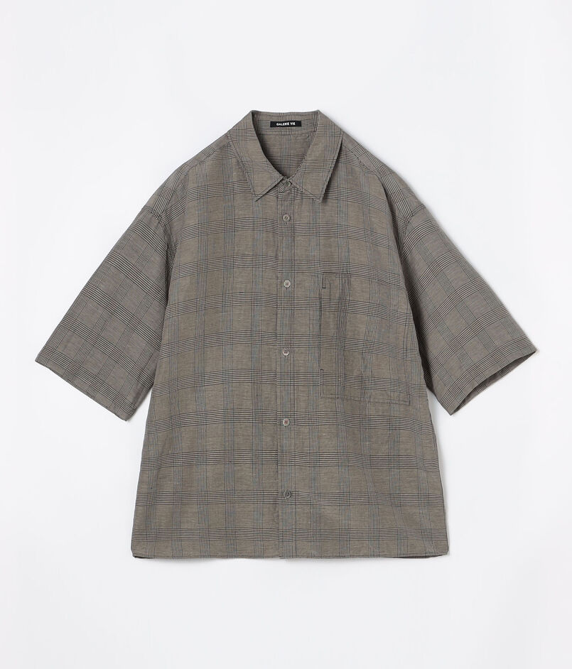 リネンキュプラシルクコンパクト ハーフスリーブシャツ