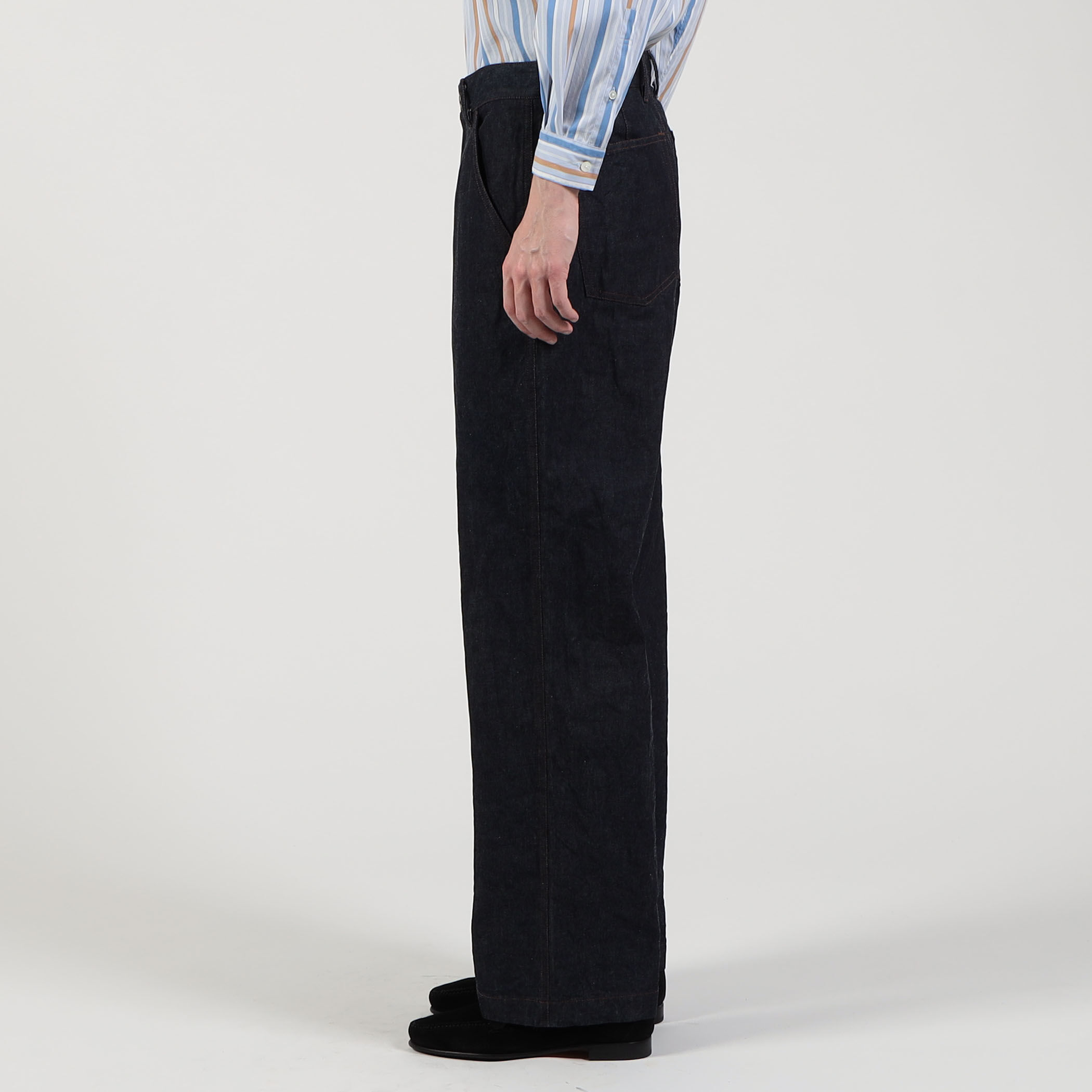 n.a_9　バレルシルエット　デニム ヴィンテージライクセミワイドバレルシルエットデニムパンツ