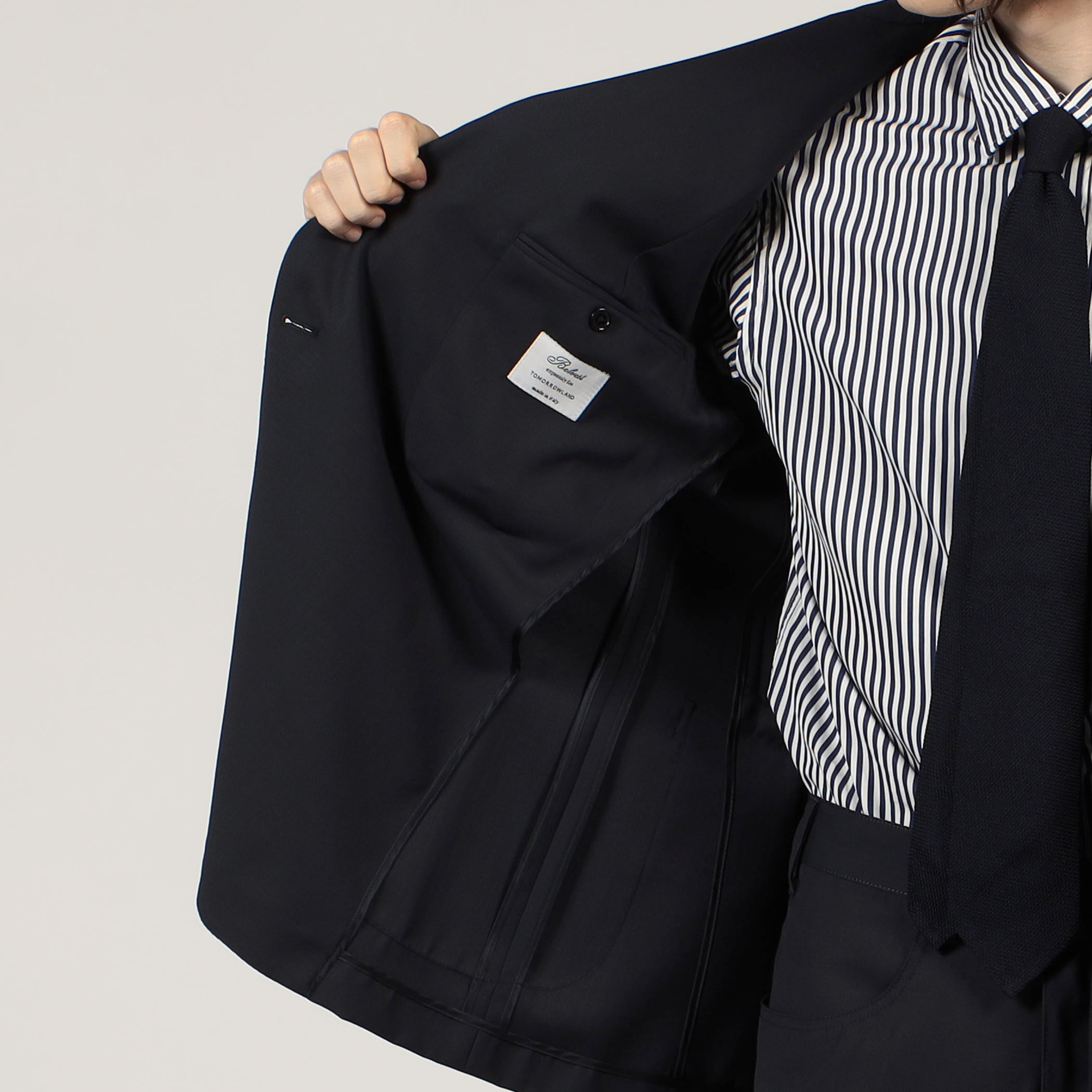 別注】Belvest ウールツイル ダブルブレステッド6Bブレザー