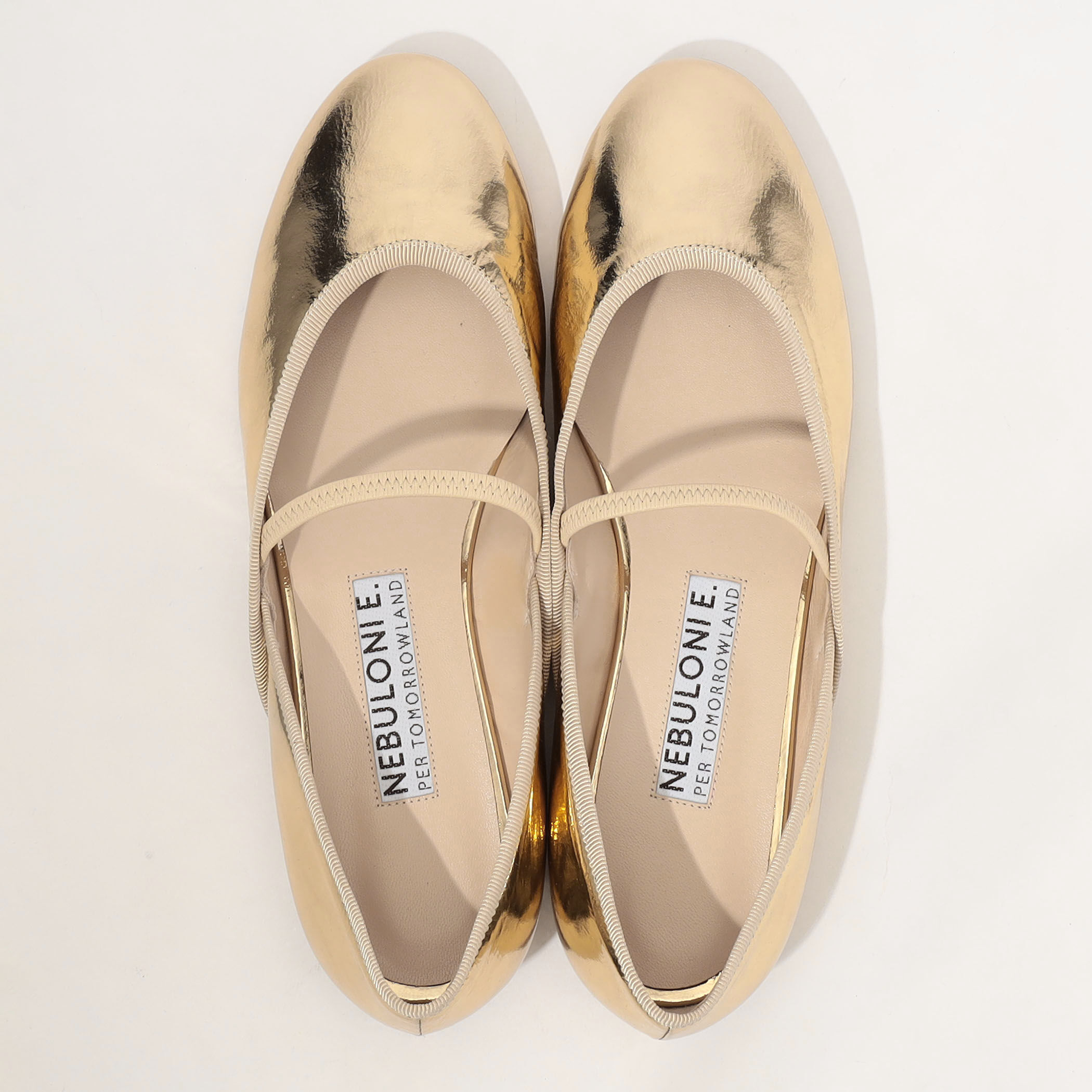 NEBULONI E. ゴールド フラットシューズ 35ハーフ 別注】NEBULONI E. BAND FLAT レザーシューズ｜トゥモローランド 公式