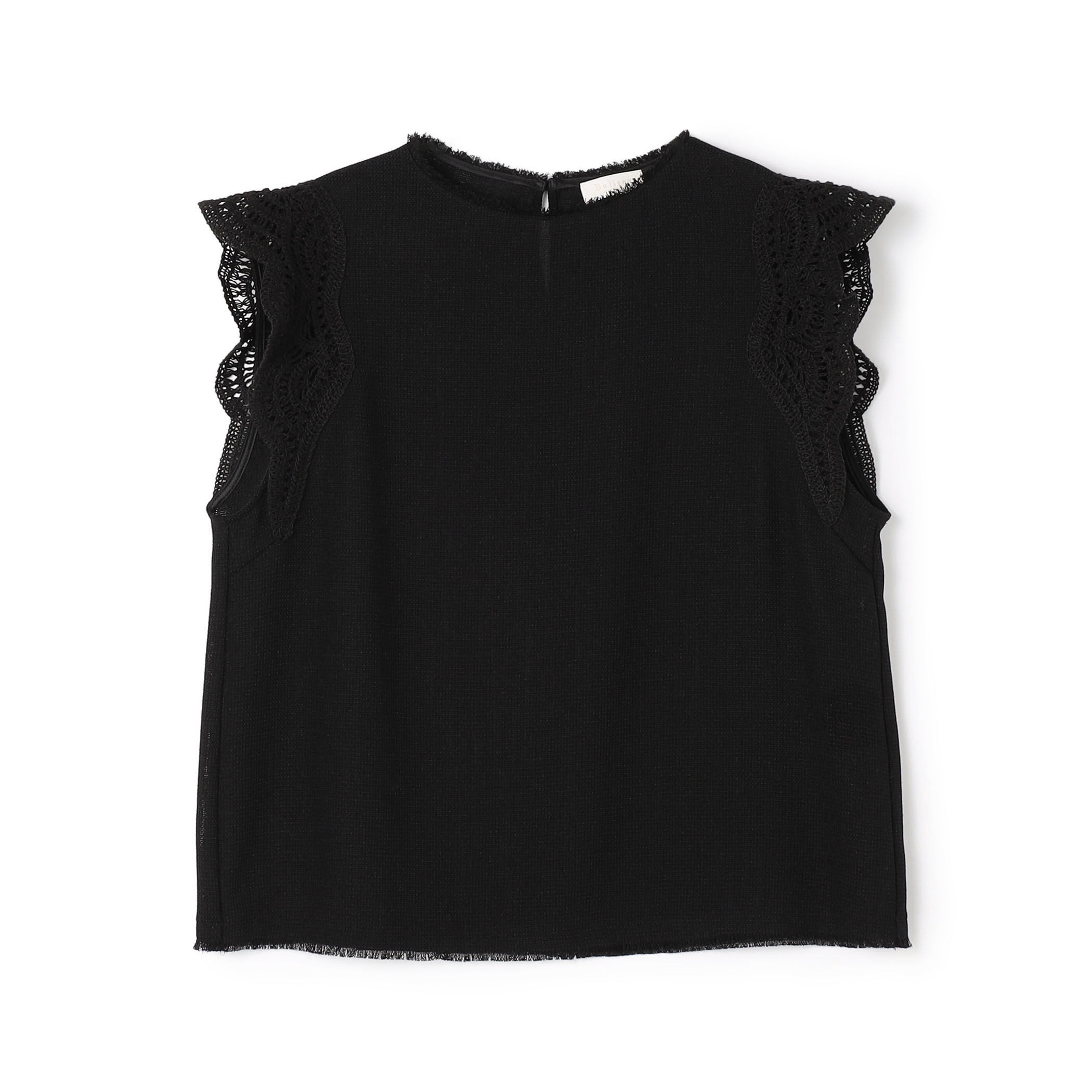 Ballsey ボールジィ ポリエステルレーヨンカラミ レーススリーブブラウス ポリエステルレーヨンカラミ レーススリーブブラウス