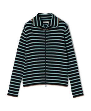 コットンリブ ジップアップカーディガン