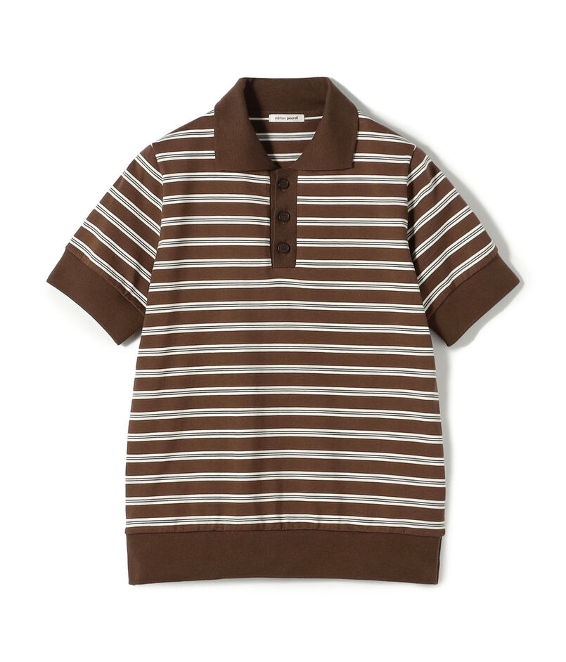 edition pourell コンパクトコットン ボーダーポロ