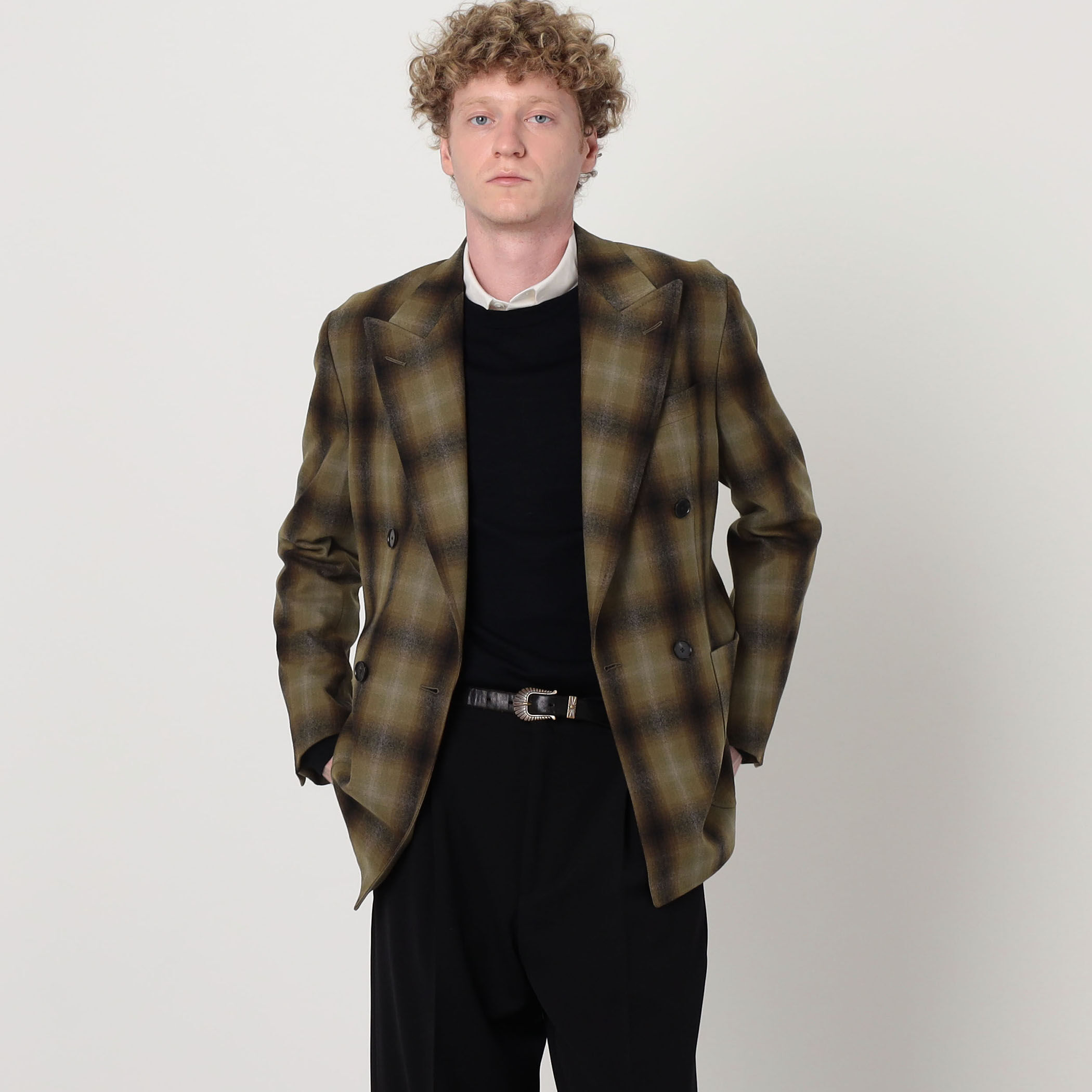 別注】PENDLETON ウールオンブレチェック ダブルブレスト4ボタン