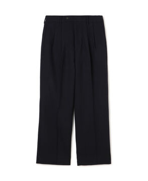 ドライウールツイル 2プリーツワイドストレートバレルパンツ