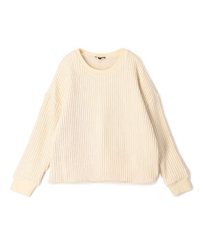 コットンワッフル クルーネックプルオーバー WCKW3009