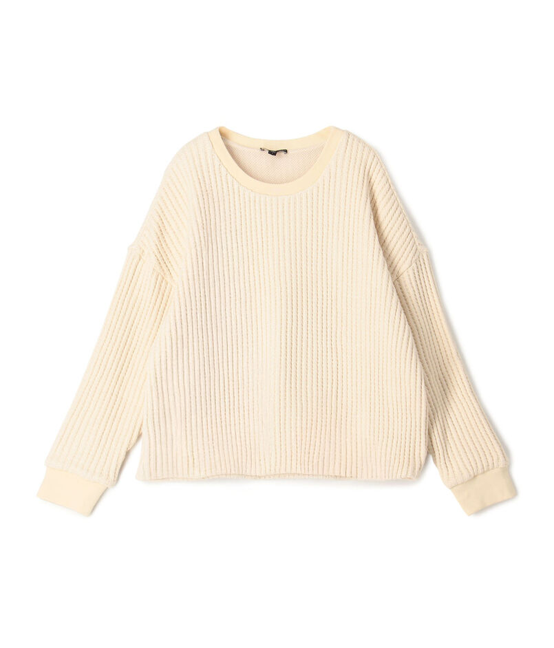 コットンワッフル クルーネックプルオーバー WCKW3009