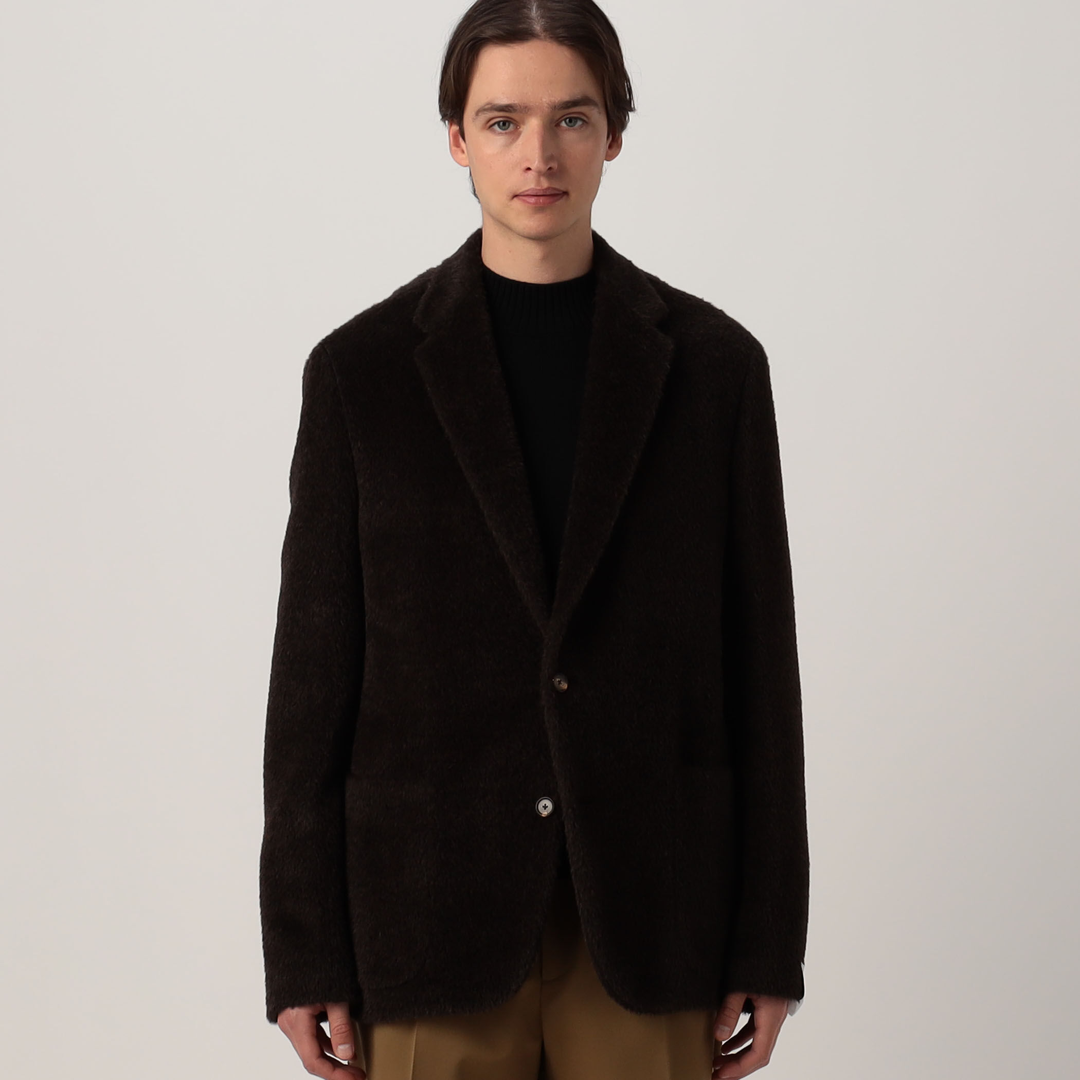 CARUSO アルパカウール シングルブレステッド 2Bジャケットコート