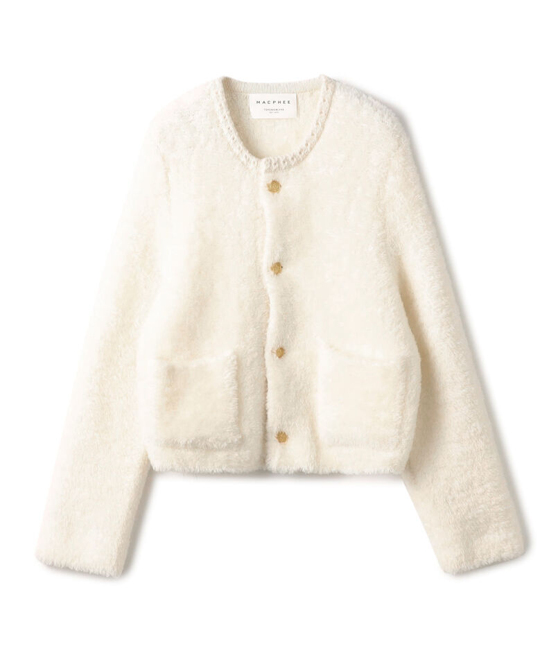 ■ムートン クルーネックカーディガン