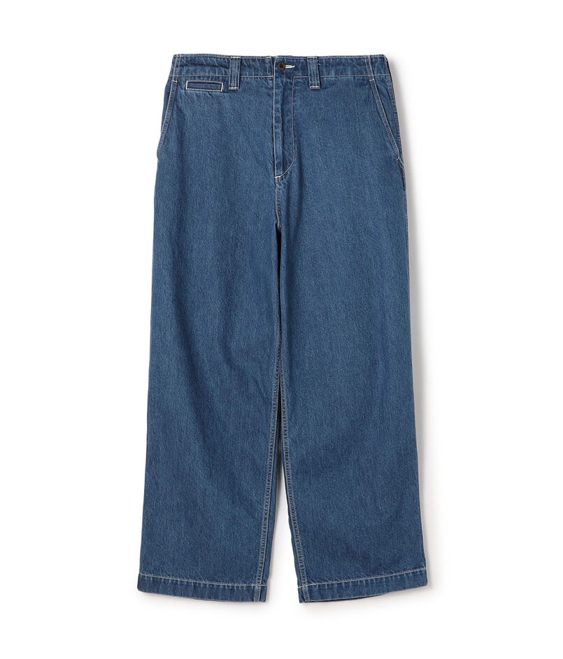 10ozデニム ワイドストレートパンツ