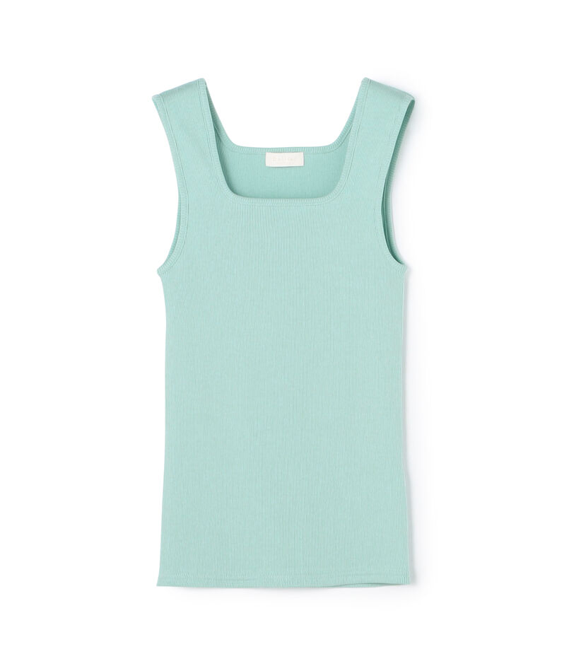 スーピマテレコ スクエアネックタンクトップ