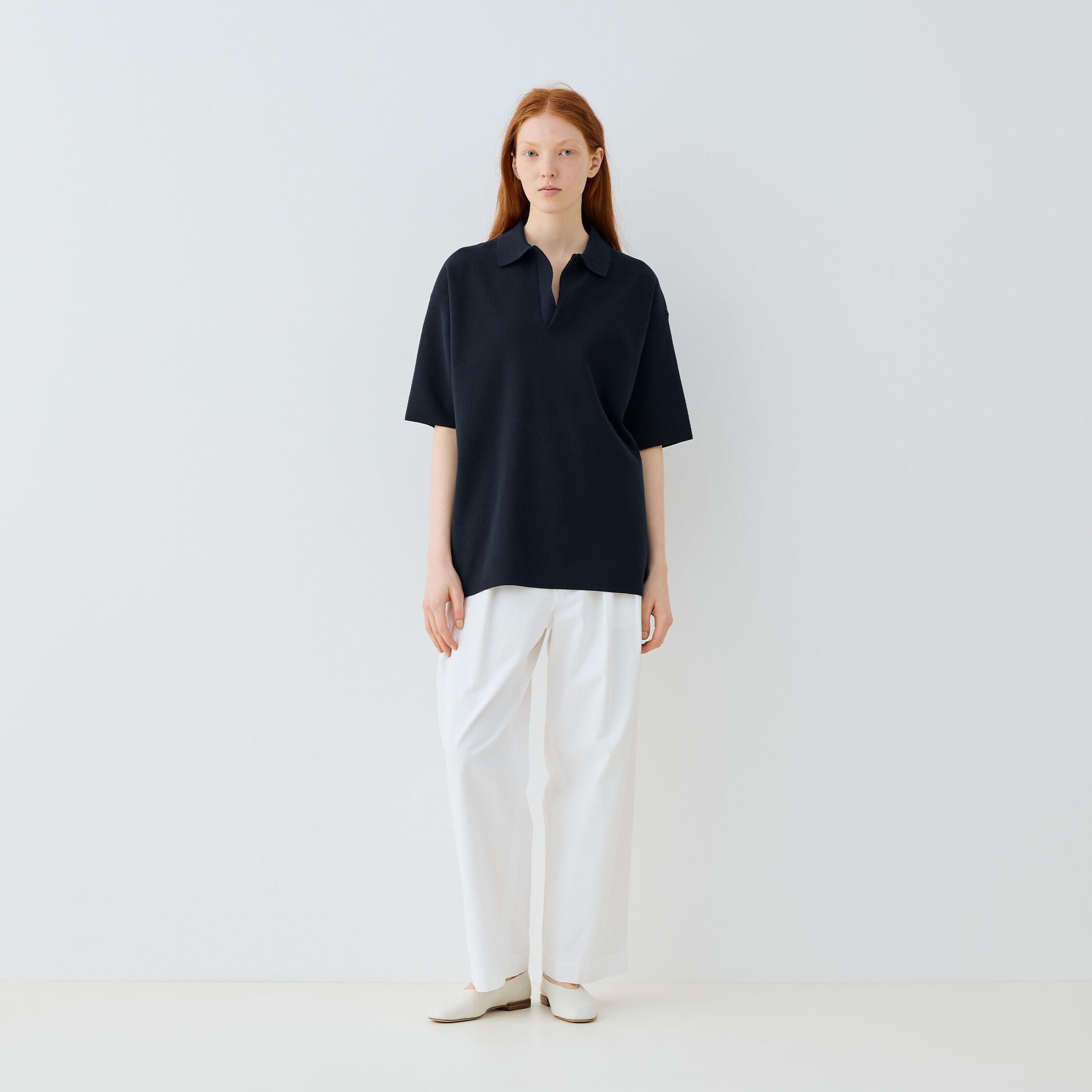 □ミラノリブ ビッグポロプルオーバーニット｜トゥモローランド 公式通販