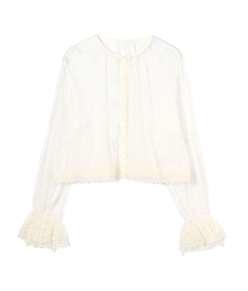 ビンテージレース キャンディースリーブブラウス