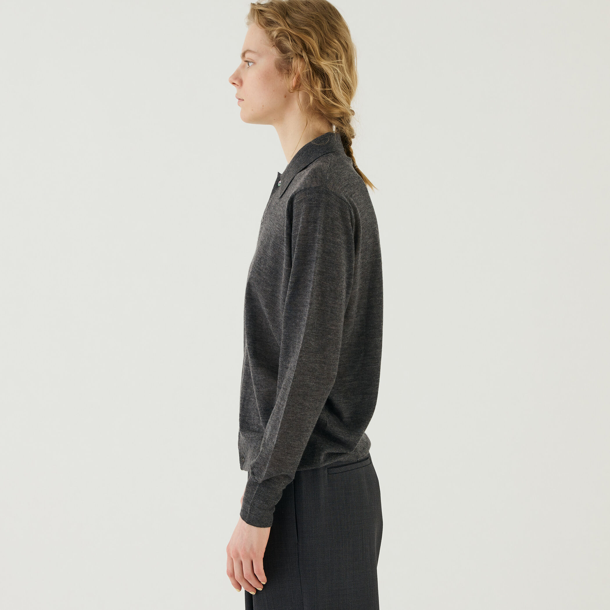 ウーステッドカシミヤ ポロカラーカーディガン｜トゥモローランド 公式通販