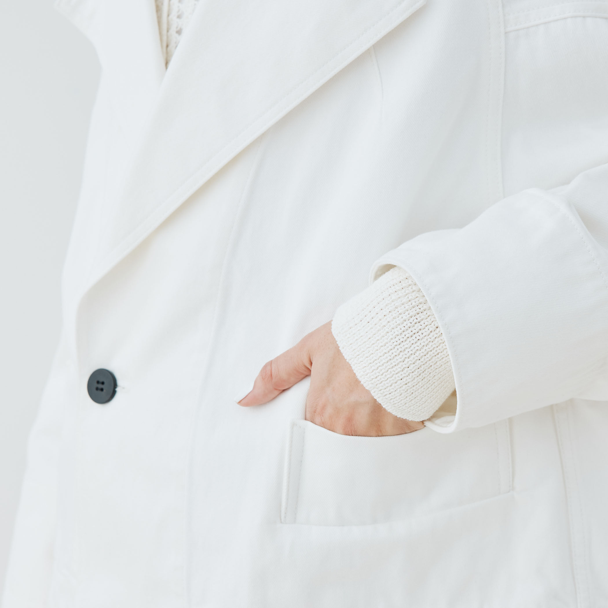 サンフェードデニム ワイドカラーブルゾン｜トゥモローランド 公式通販