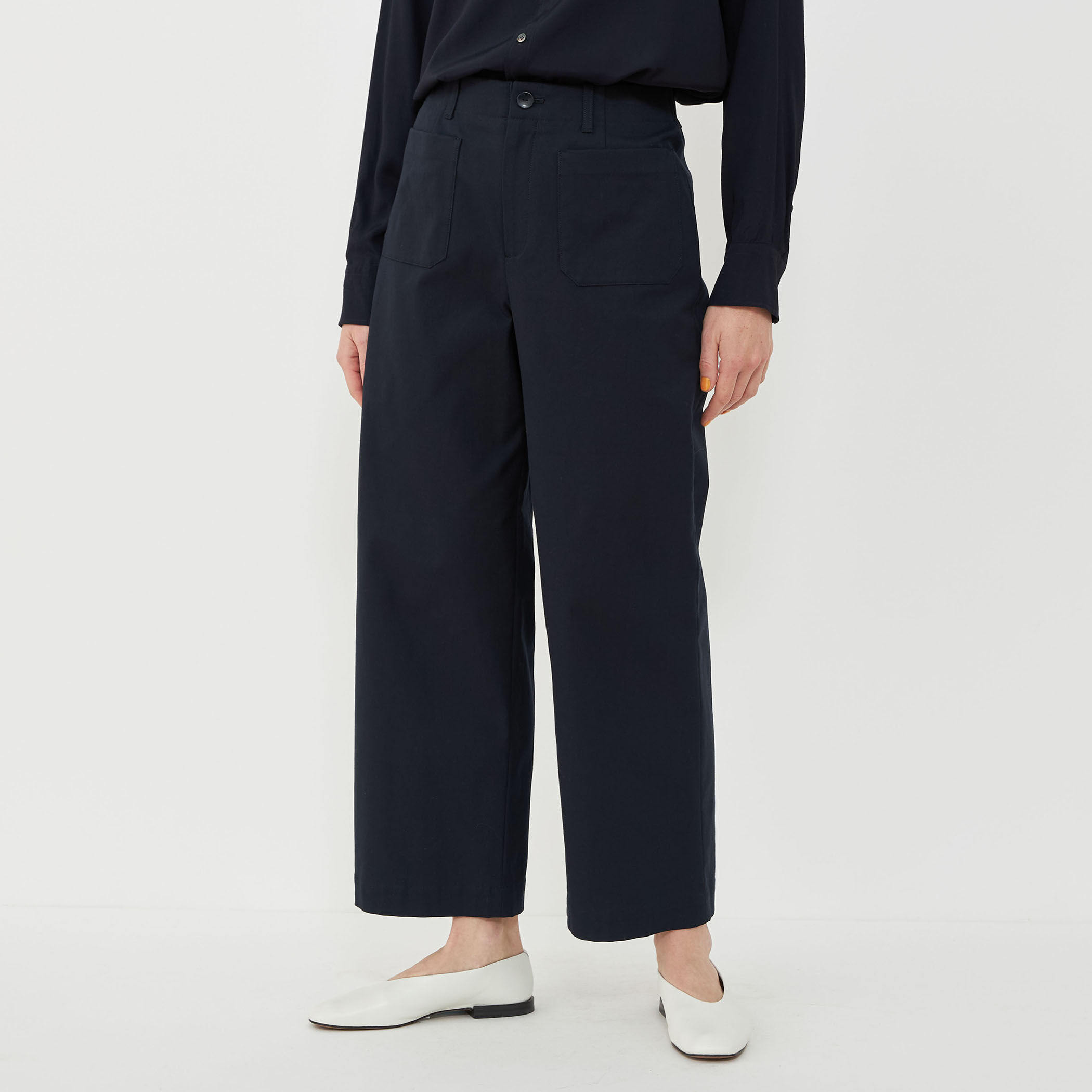 B5283■新品■ギャルリーヴィー コットンオックスストレッチマリンパンツ 32 コットンオックスストレッチ マリンパンツ | GALERIE VIE (Women