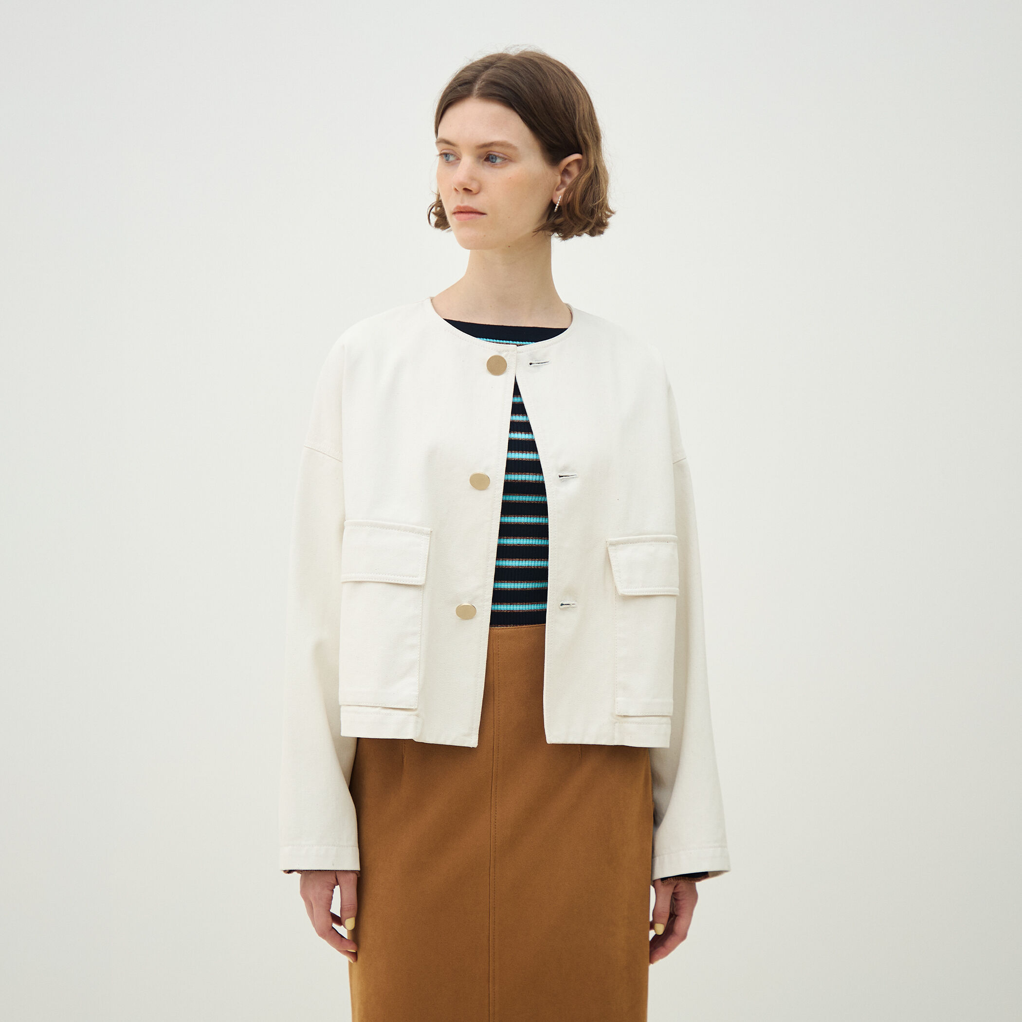 ピグメントドリルクロス クルーネックジャケット｜トゥモローランド