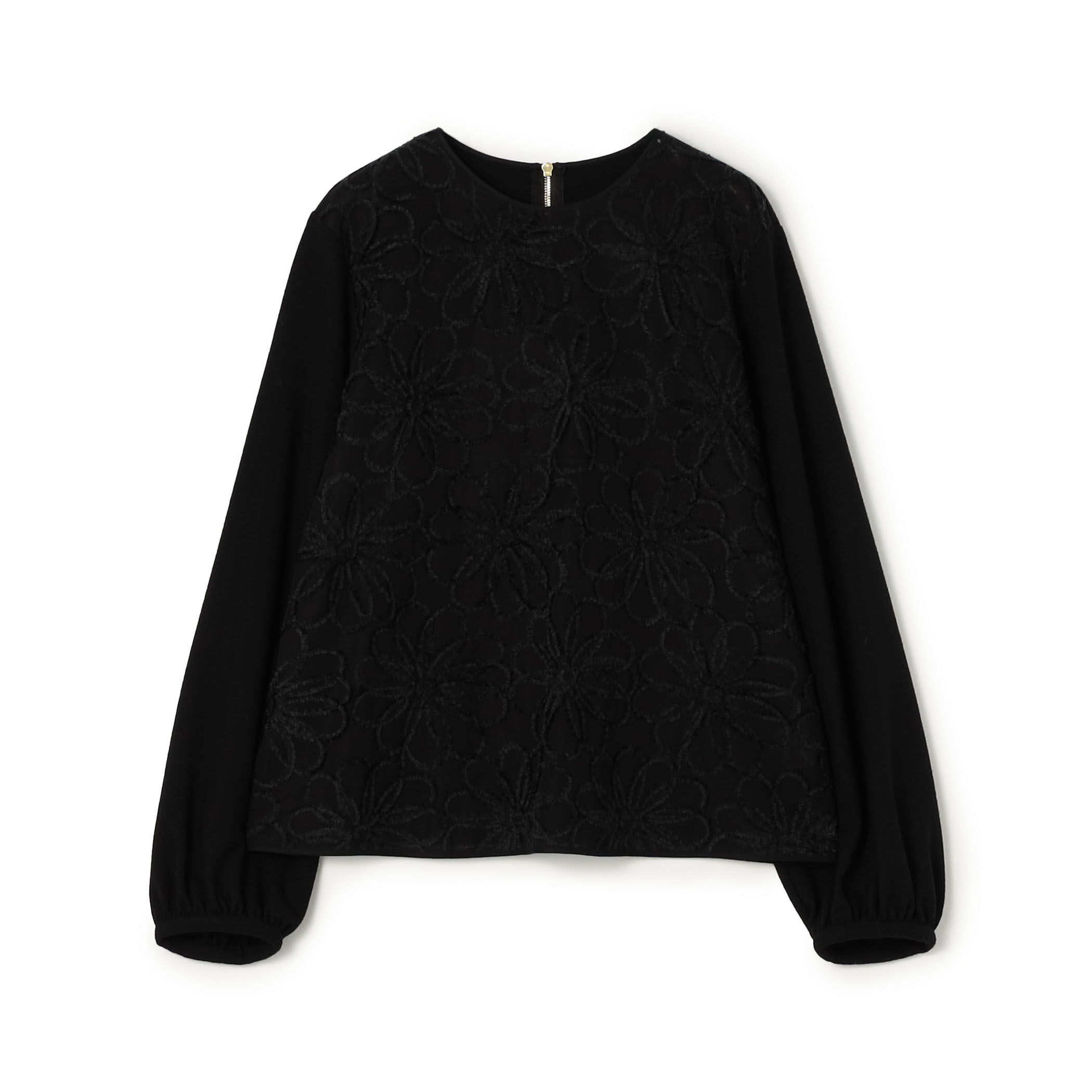 トゥモローランド　ブラック　長袖シャツ　トゥモローランドB プルオーバー ブラックコンビネーション カットソーコンビプルオーバー