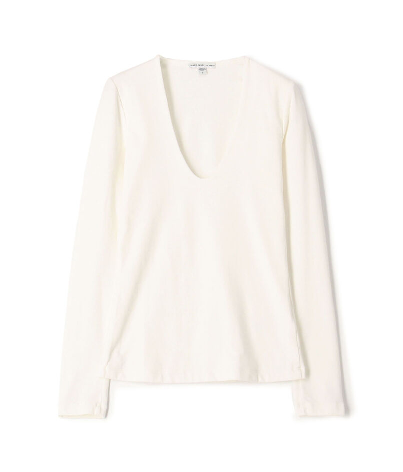 コットンストレッチ ディープVネックTシャツ WLSR3897 コットンストレッチ ディープVネックTシャツ WLSR3897