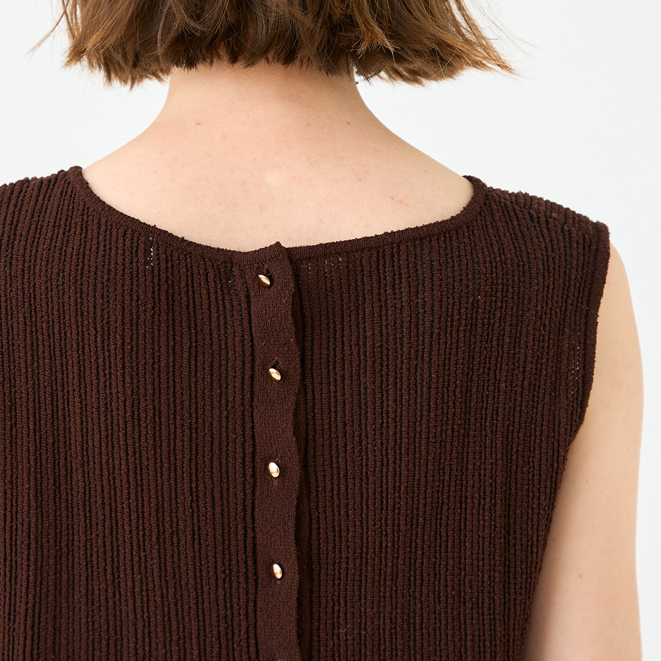 □ブークレーミラノリブボーダー ノースリーブプルオーバー