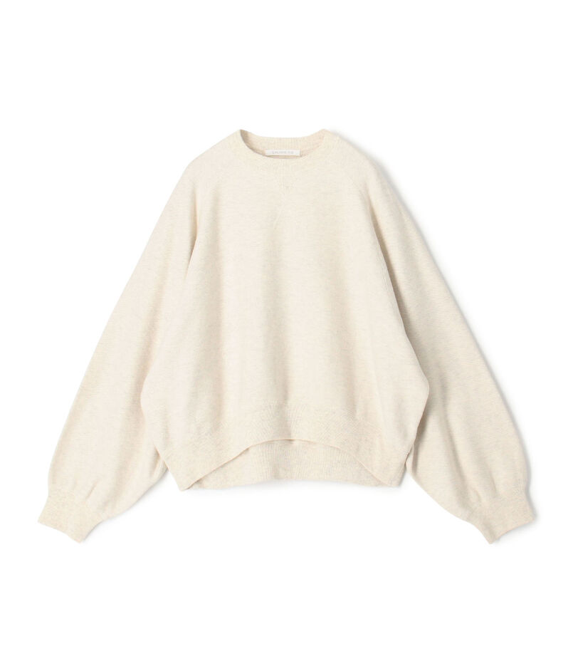 コットンナイロンスエットニット クルーネックプルオーバー