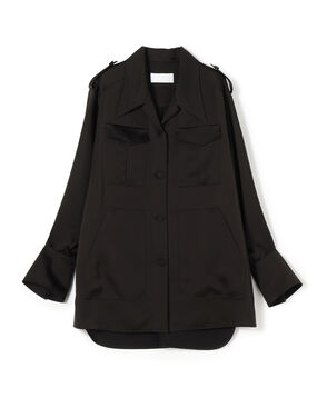 Mame Kurogouchi Triacetate Satin Military Style Jackt