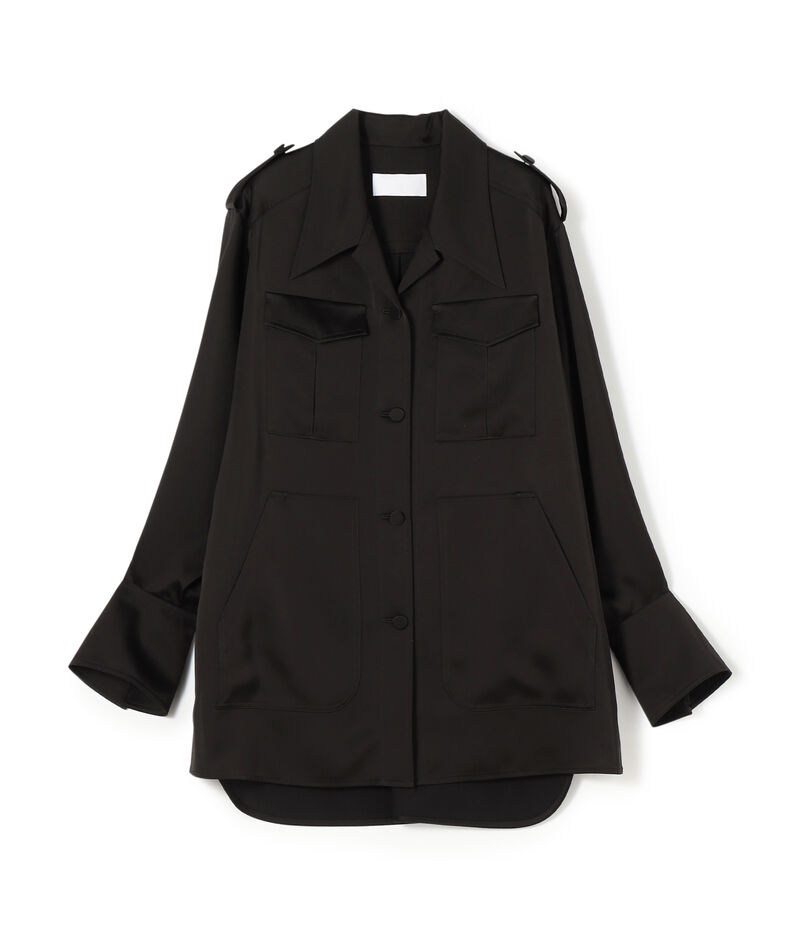 Mame Kurogouchi Triacetate Satin Military Style Jackt