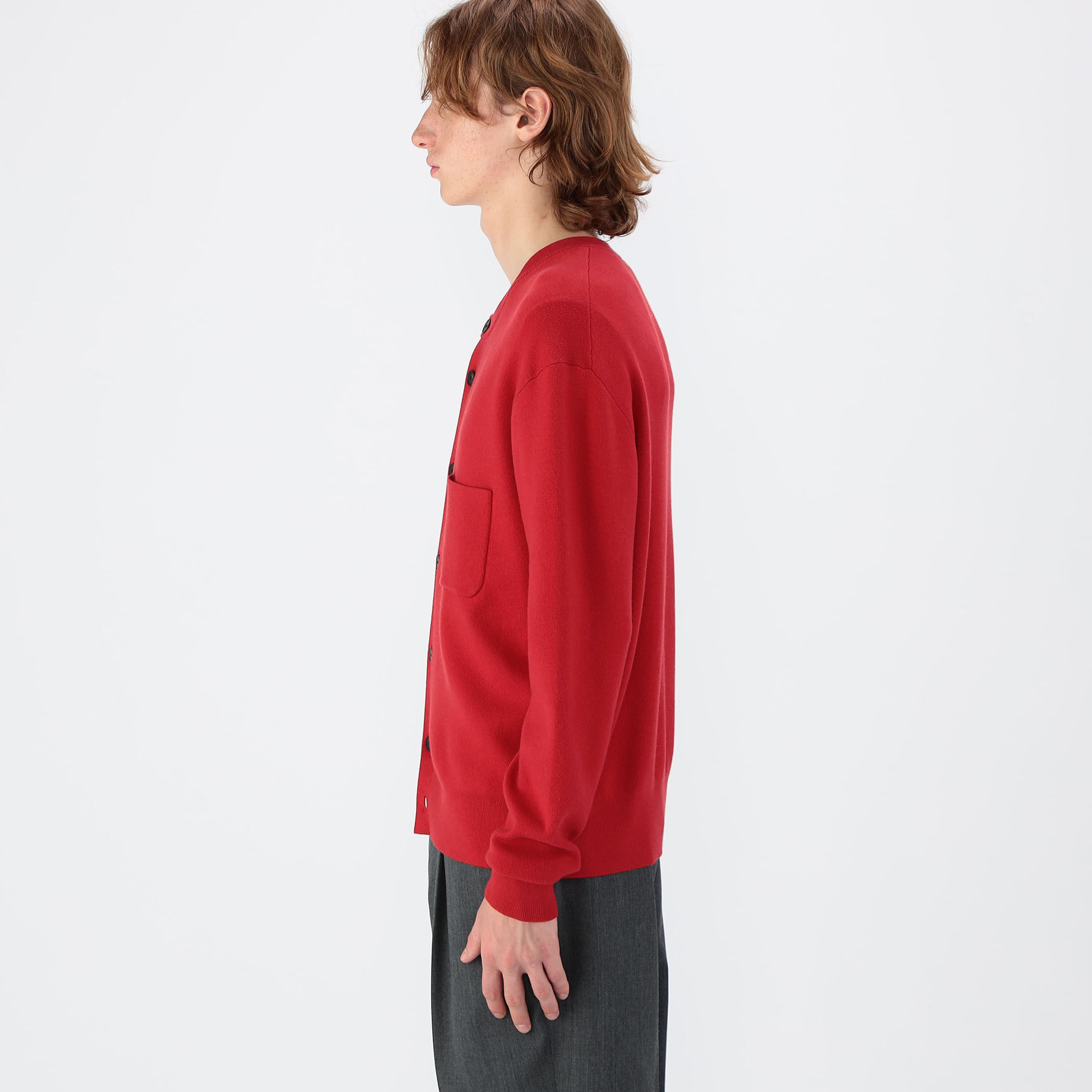 CABaN コットンカシミヤ ポケットクルーネックカーディガン