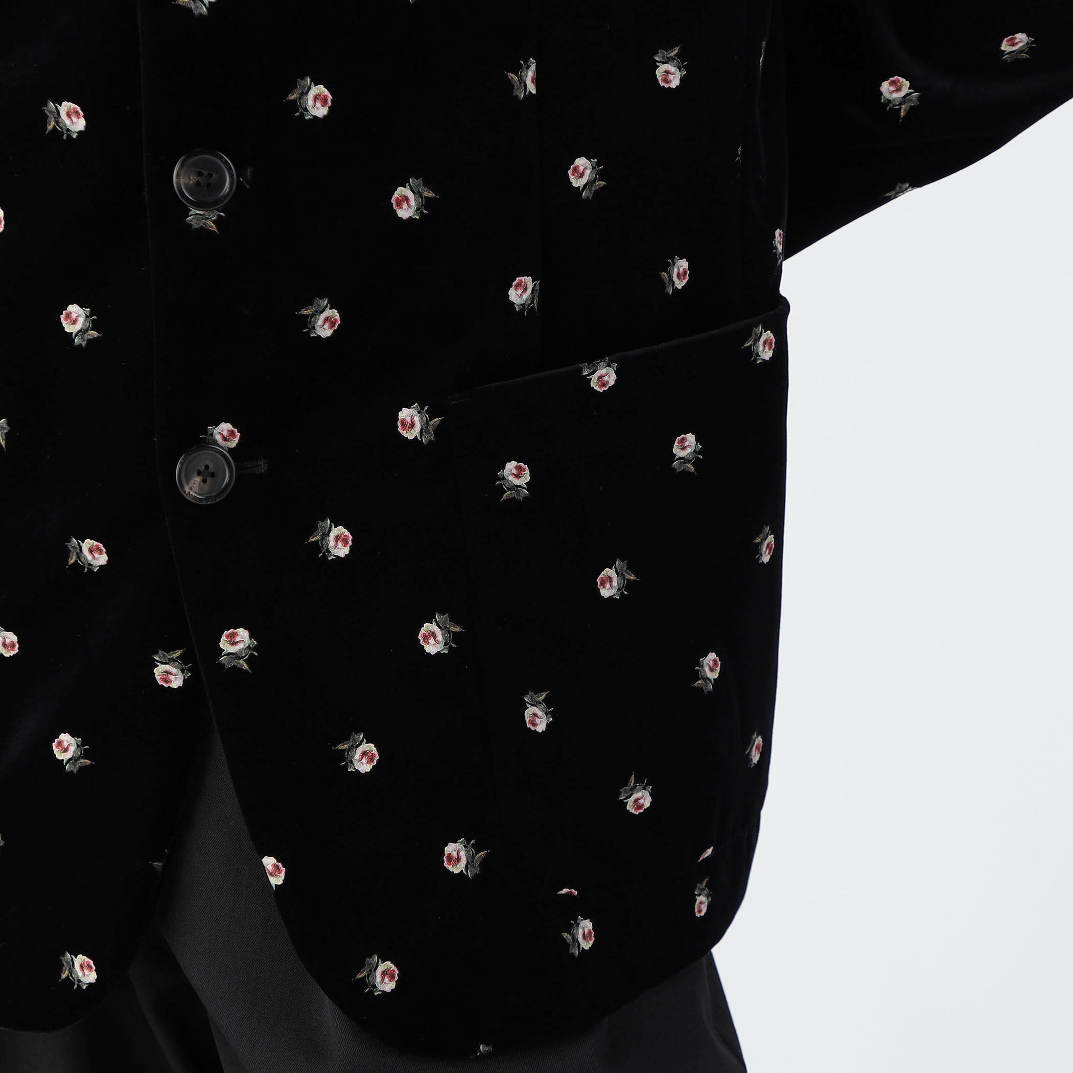 CABaN ベロアローズプリント テーラードジャケット