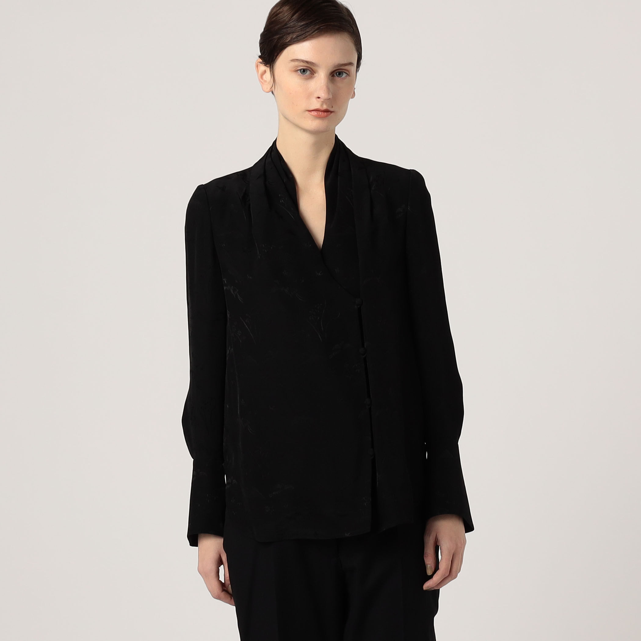 トップス Floral Jacquard Double Breasted Shirt Buy Yellow Teddy Print Imported Fabric Double Pocket Jacquard Shirt