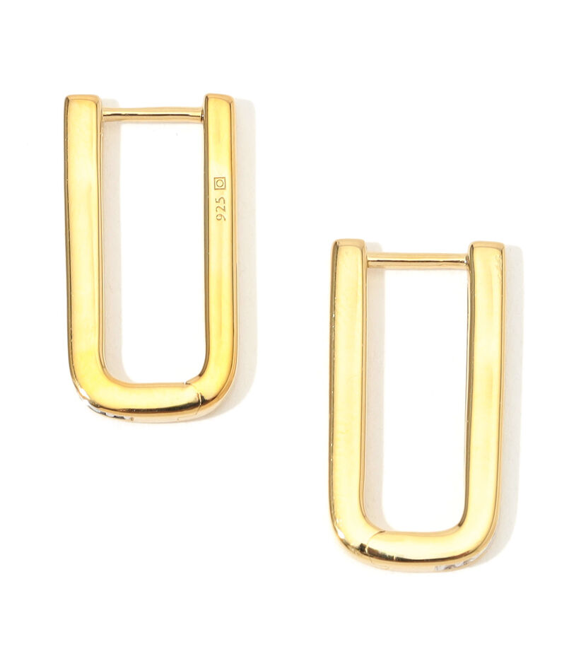 Otiumberg. Pave Edged Rectangle フープピアス