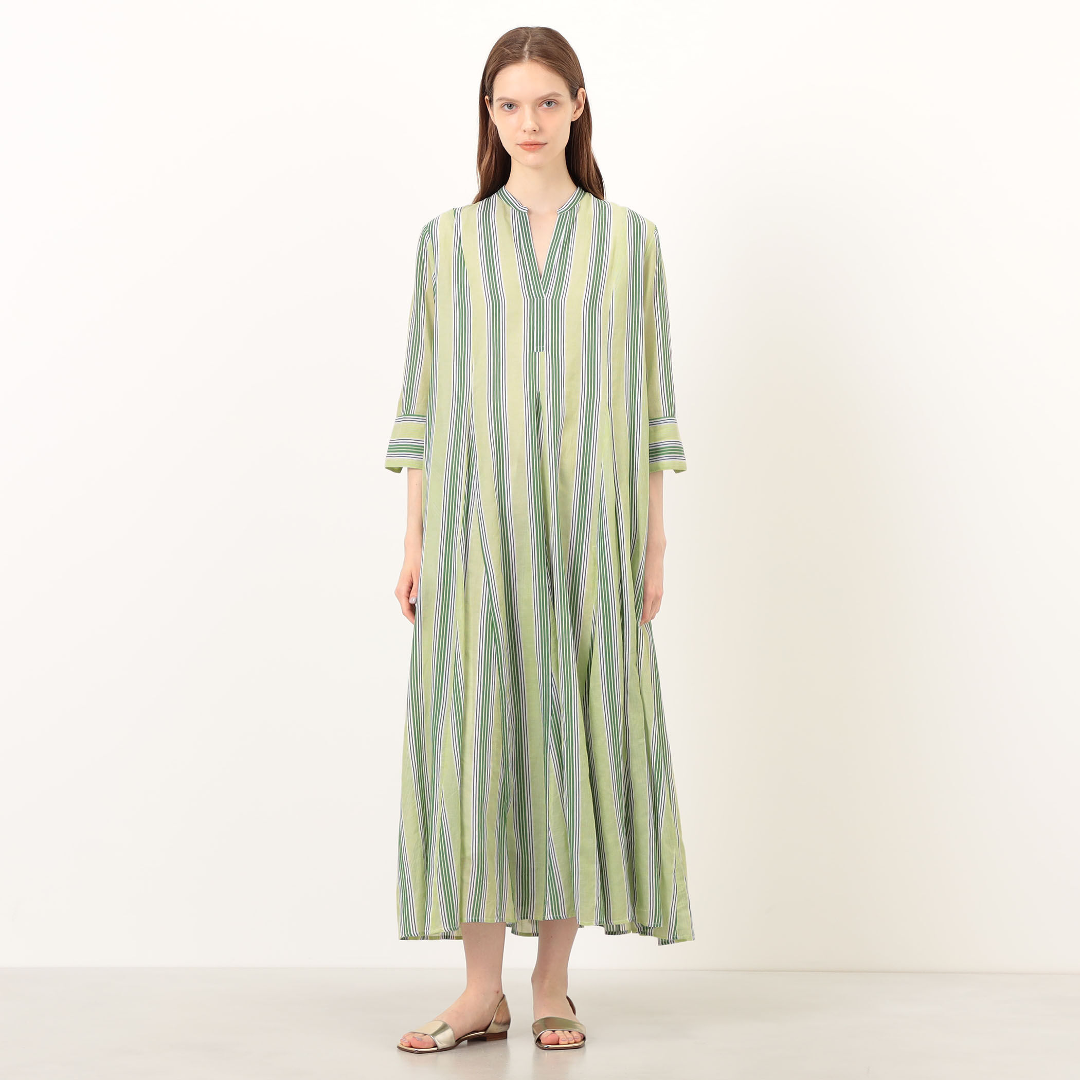 ne Quittez pas Cotton Voile Stripe ワンピース｜トゥモローランド