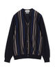 TOMORROWLAND tricot スーパーファインメリノウール ストライプVネックカーディガン S-WOOL