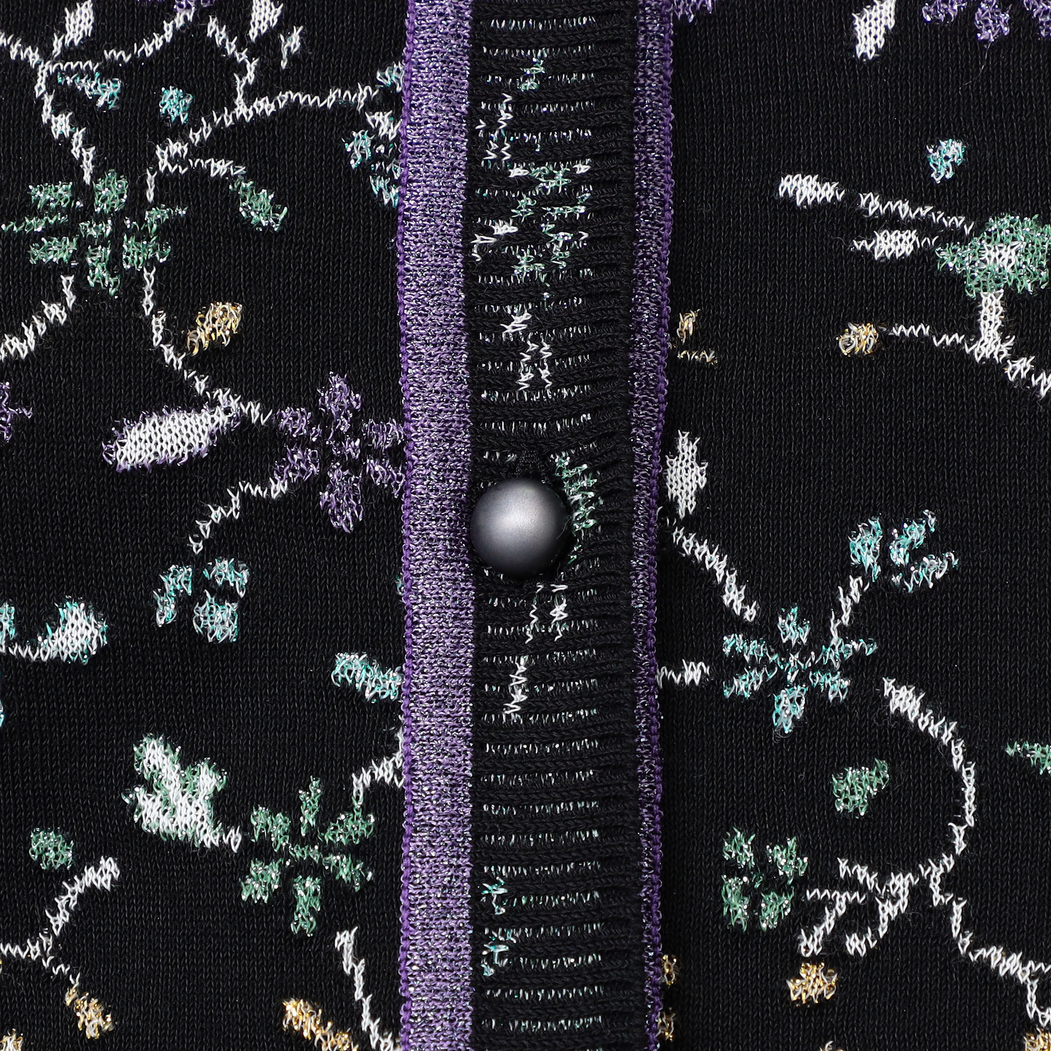 Mame Kurogouchi Floral Motif Glitter Knit Cardigan