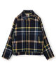 ウールカシミヤ パネルチェック ショートブルゾン