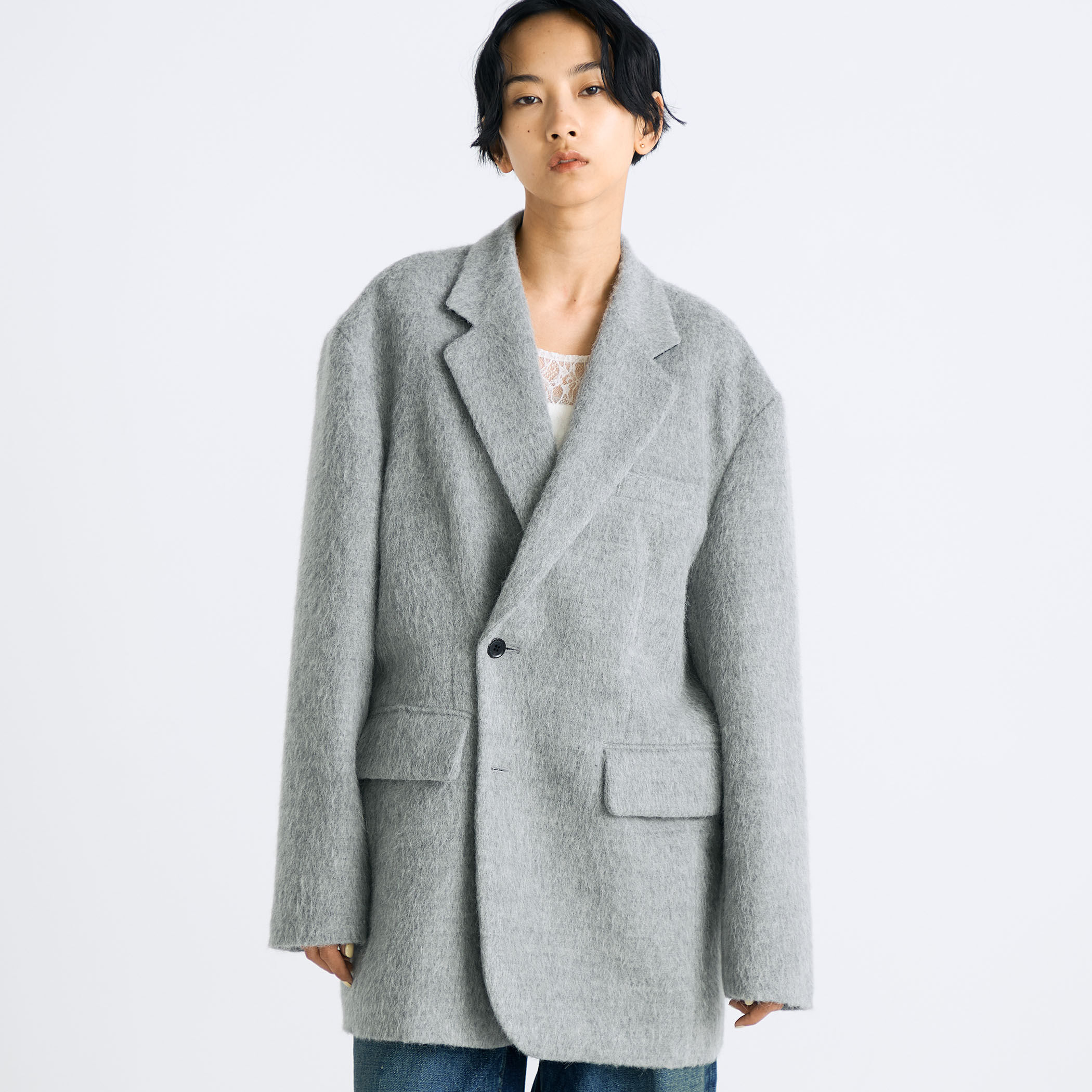 アルパカシャギー オーバーサイズドジャケット