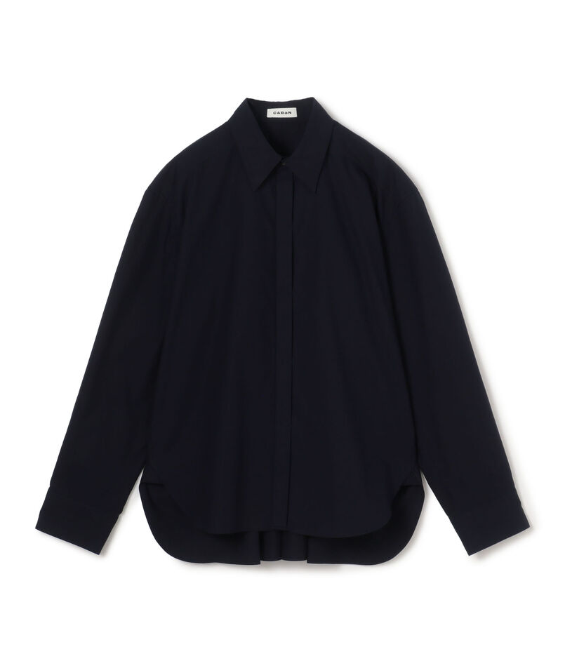 コットンハイカウントタイプライター バックタックシャツ