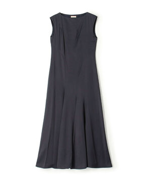 グロッシーサテン シームフレアワンピース