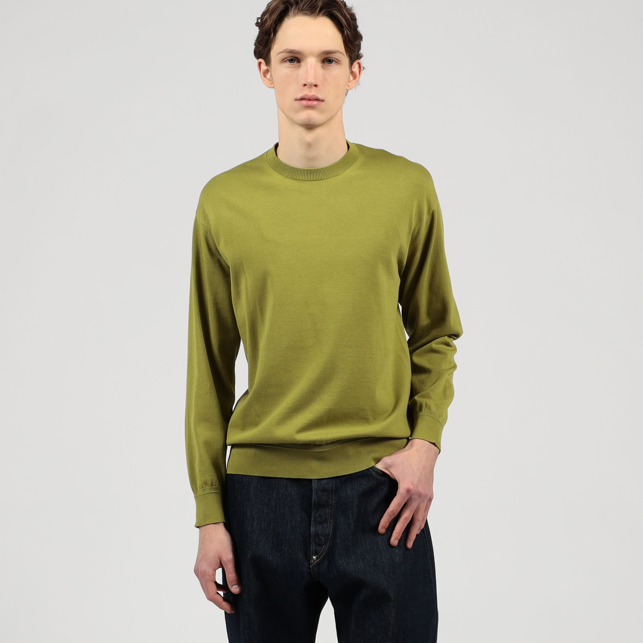 TOMORROWLAND tricot ギザコットン クルーネックプルオーバーニット