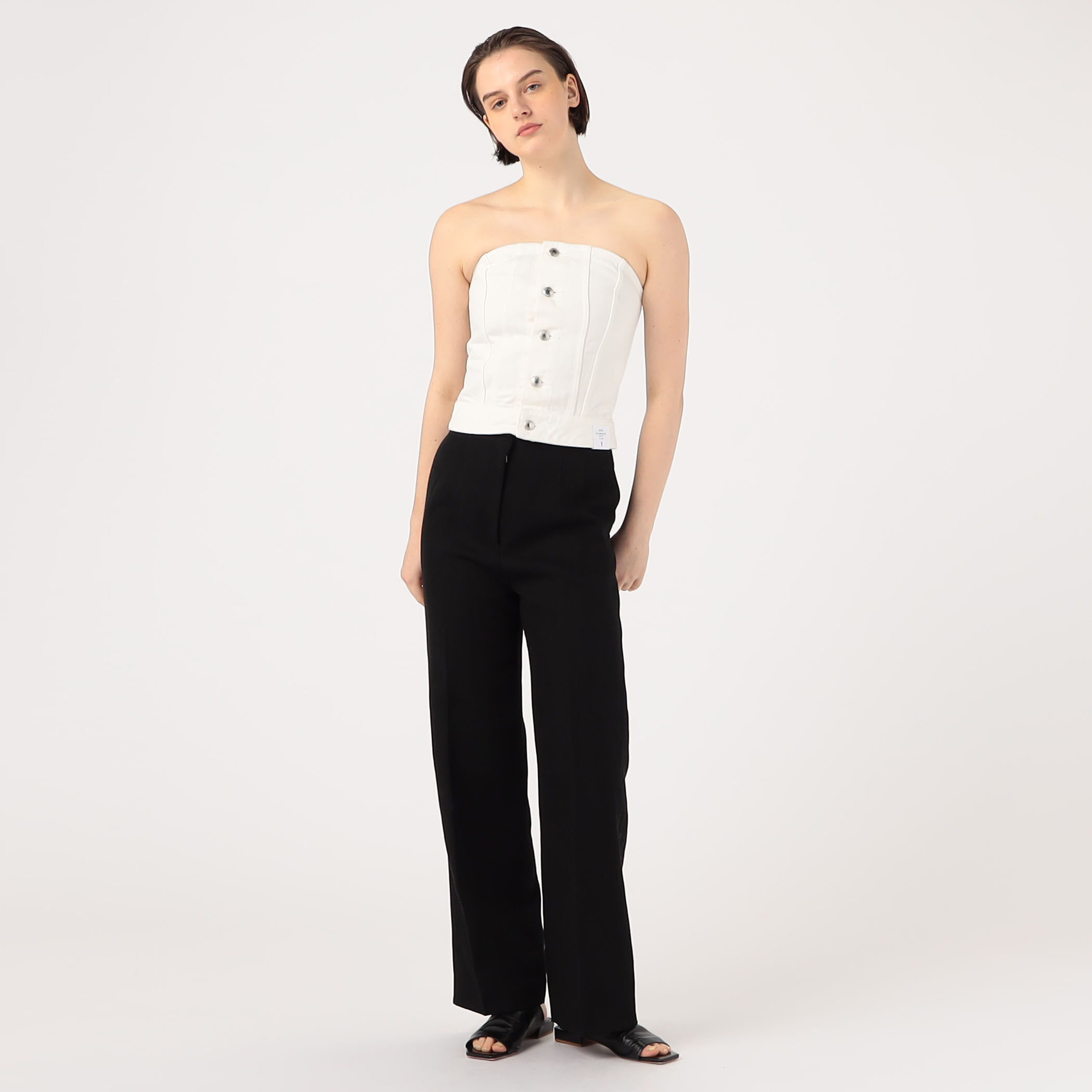 トップス HYKE TWILL STRAPLESS TOP HYKE】 TWILL STRAPLESS TOP