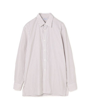 Charvet コットン ストライプ セミワイドカラーシャツ