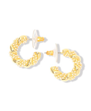 Kenneth Jay Lane Pearl Pave Hoops ピアス