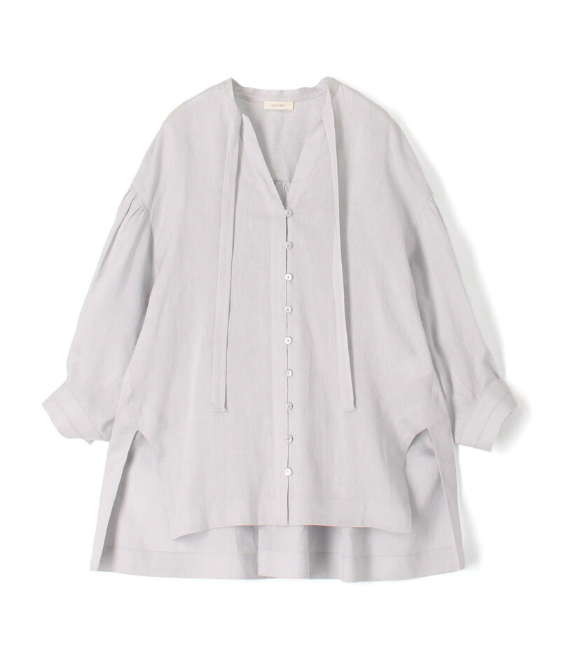 【WEB先行予約】 リネンラミーシルク ミドルパフスリーブブラウス
