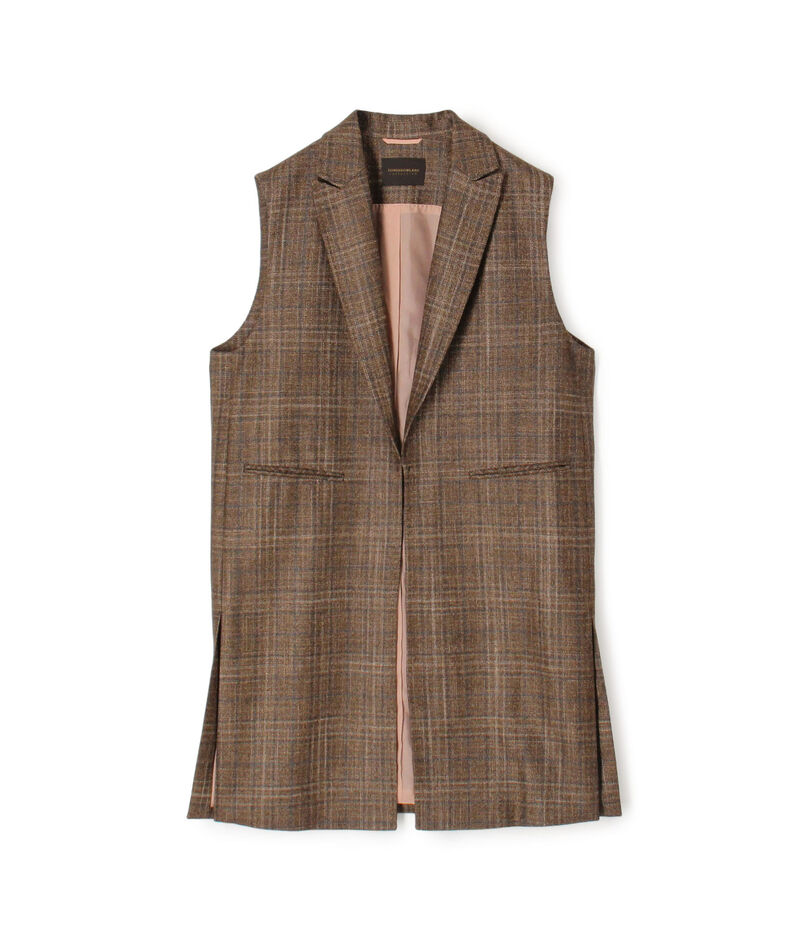 SILK AIR GLEN CHECK ロングジレ