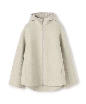 ウールカシミヤダブルフェイス フーデッドショートコート
