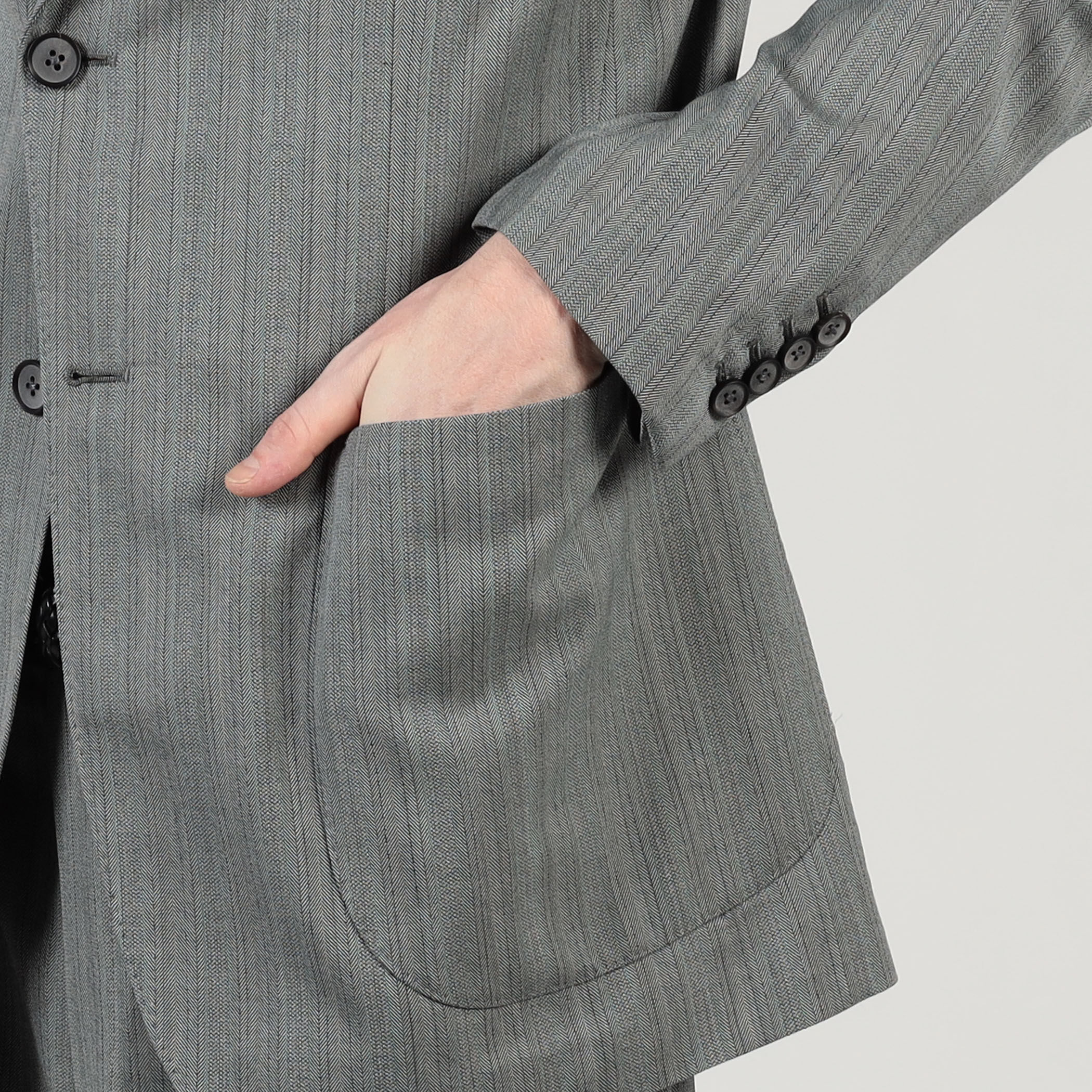 サイズ3 マーティーアンドサンズ アンコンシングルジャケット 撚杢へリンボーン サイズ3 マーティーアンドサンズ アンコンシングルジャケット 撚杢へ