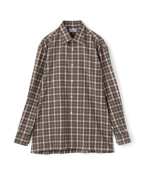 Charvet  コットンネル セミワイドカラーシャツ