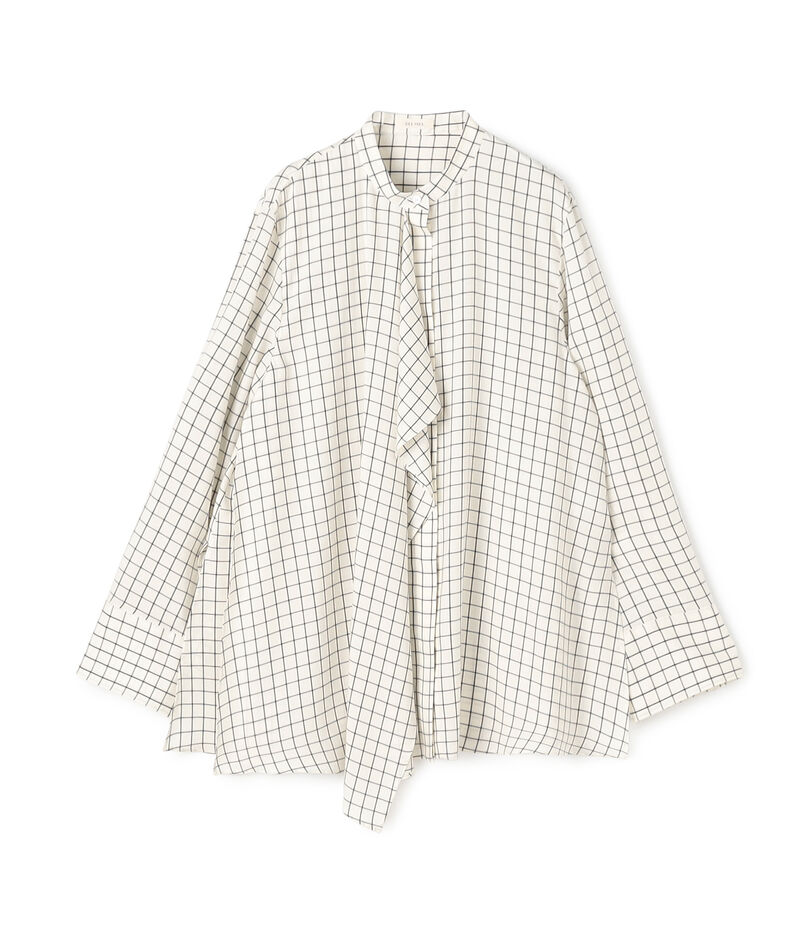 プレイドセルロースツイル フロンドレープシャツ プレイドセルロースツイル フロンドレープシャツ